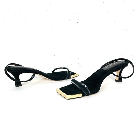 Good American Womens Standout Slingback Square Toe Heeled Sandals Black Size 8 - Picture 10 of 12